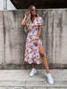 Elegant Floral V Neck Maxi Dress for Women ATHLEXES