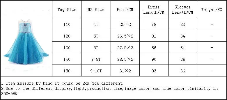 Elsa Enchantment Dress for Girls 3-10 Yrs ATHLEXES