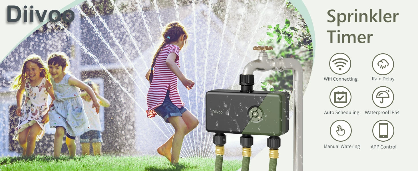 Diivoo Smart WiFi Garden Irrigation Timer with Alexa ATHLEXES