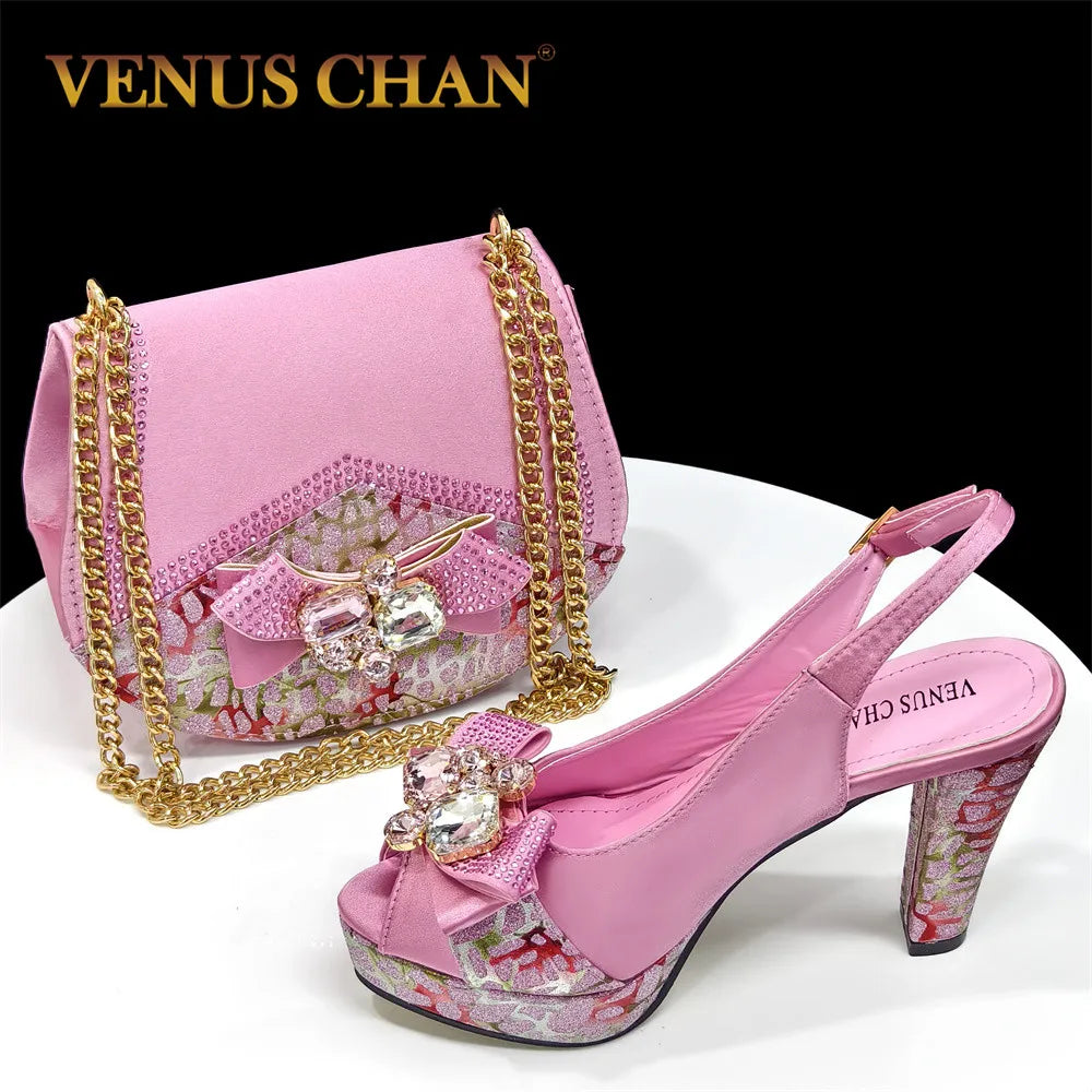 Royal Blue Elegance: Venus Chan Heel & Bag Set ATHLEXES