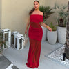 Chic Off-Shoulder Mesh Maxi Dress for Women ATHLEXES