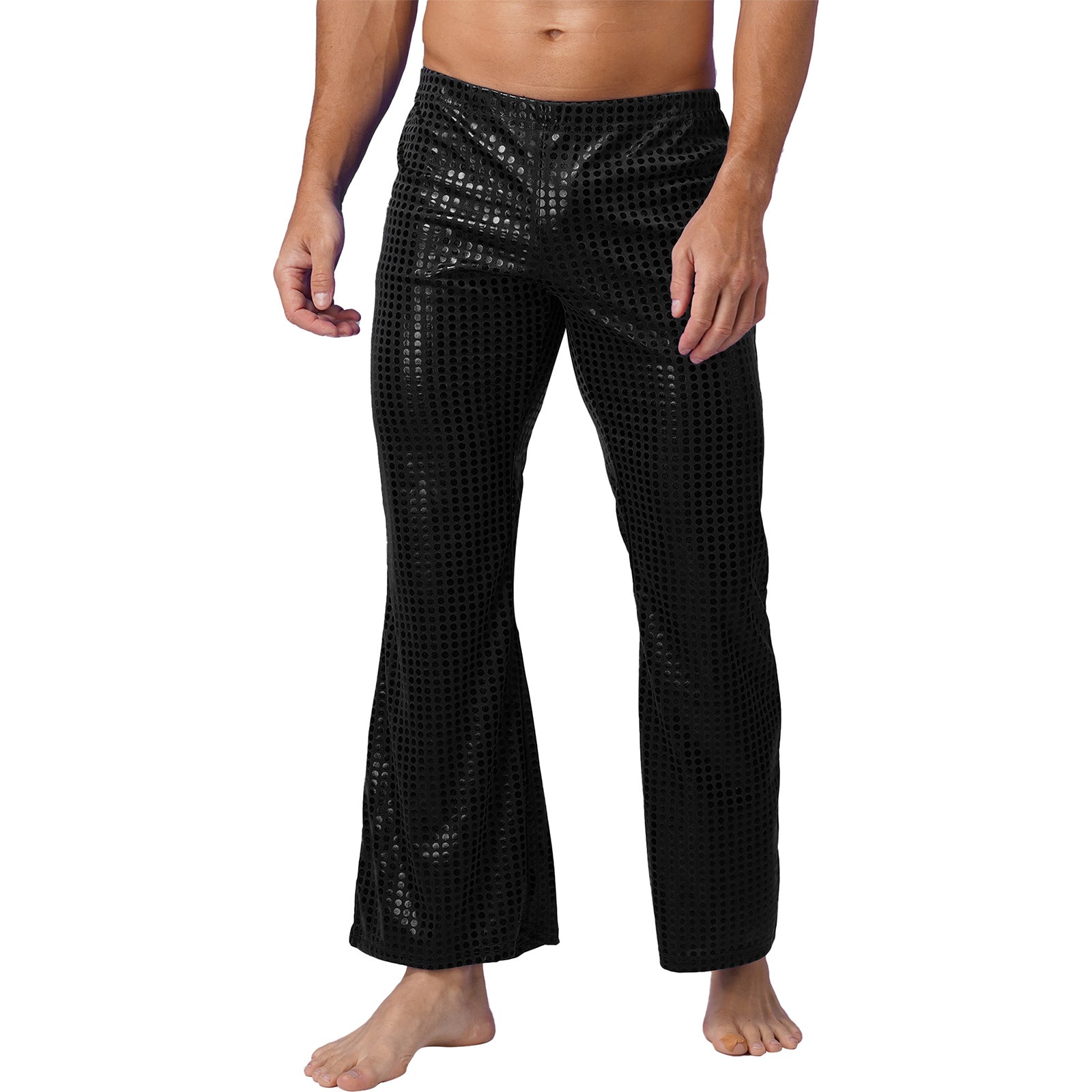 Shiny Sequins Disco Party Bell-Bottom Pants ATHLEXES