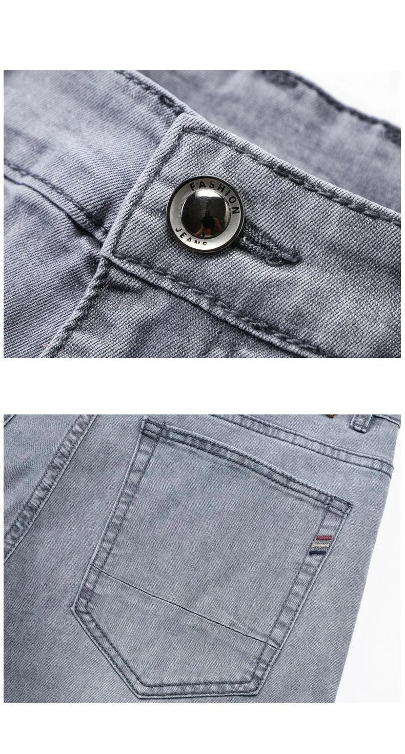 SummerStretch Men's Casual Gray Denim Pants ATHLEXES