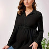 Chic V-Neck Maternity Blouse in Solid Colors ATHLEXES