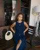 Elegant Knit Ribbed Maxi Dress with Pockets ATHLEXES