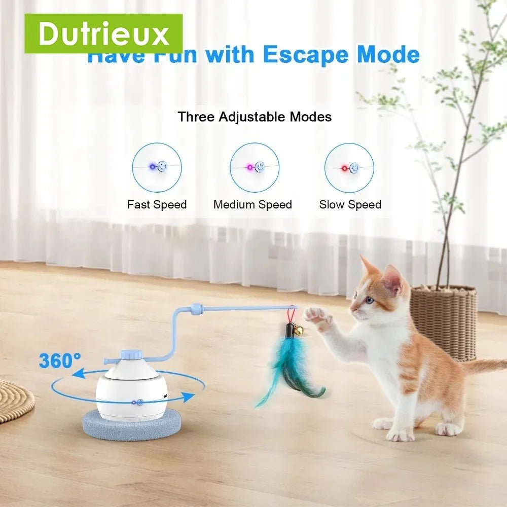 Electric Cat Toy with USB Charging, 360 Rotating, Interactive Puzzle, Intelligent Pet Items, Teasing Feather, Cat Supplies, Acce ATHLEXES