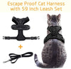 Cat Harness Lead Leash Set Walking Training Escape Proof Adjustable Reflective Pet Vest Harness Kitten Collar Pet Supplies ATHLEXES