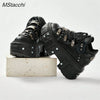 Gothic Chic Black Lace-Up Platform Ankle Boots ATHLEXES