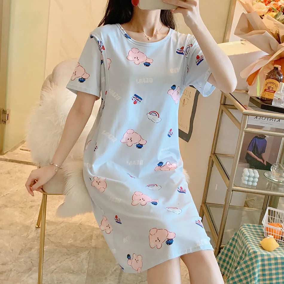 Chic Maternity Nightgown for Easy Breastfeeding ATHLEXES