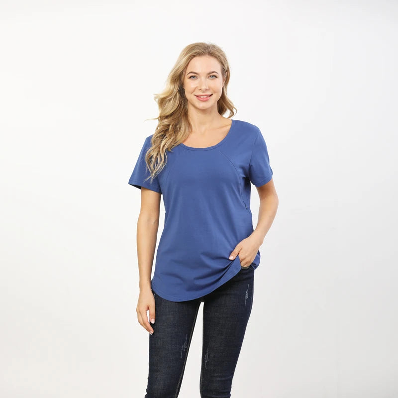 Maternity Comfort Tee for Nursing Moms ATHLEXES
