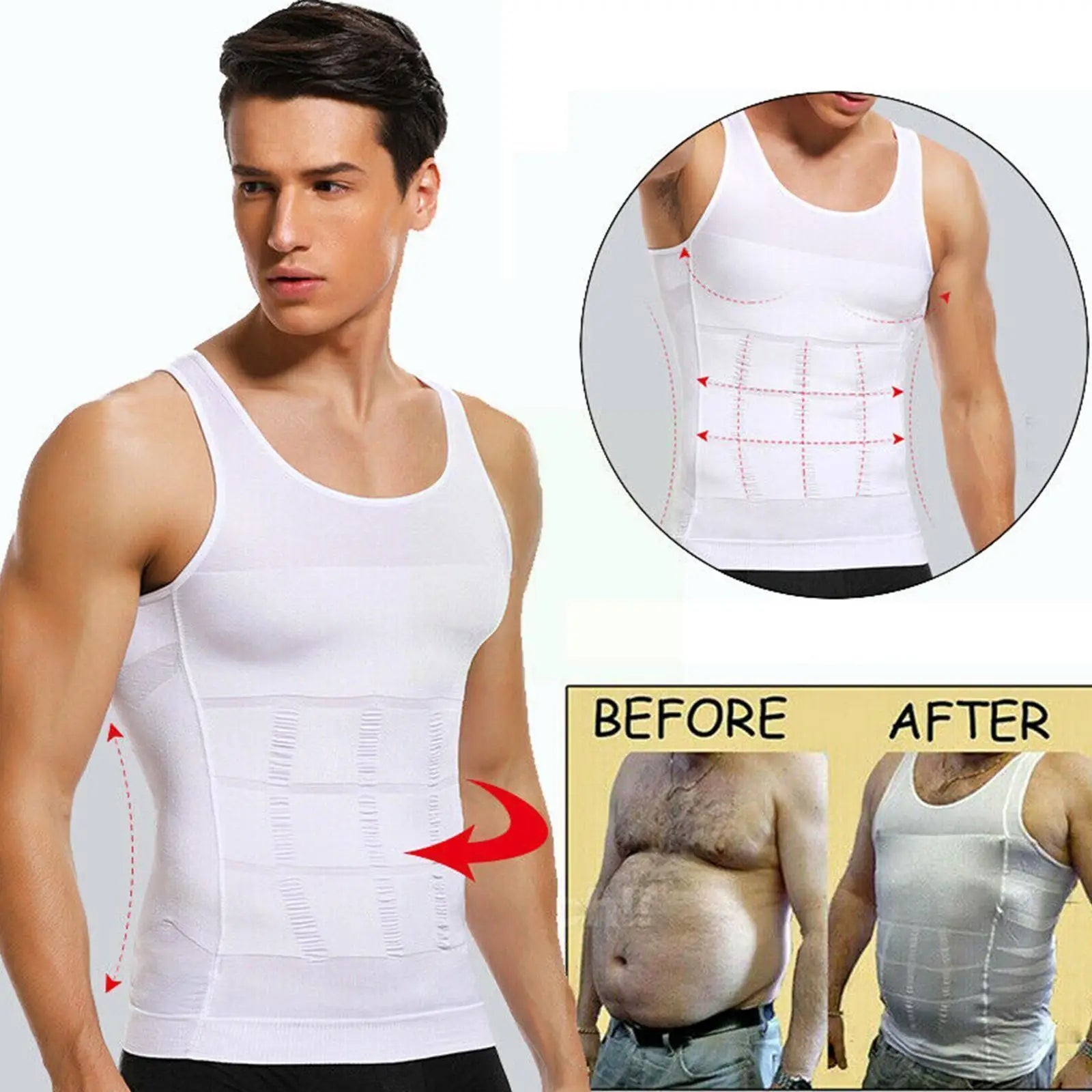 SlimFit Control Shapewear Vest for Men - Breathable Fitness Shirt ATHLEXES