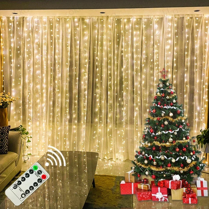 FairyGlow 8 Mode LED Curtain String Lights ATHLEXES