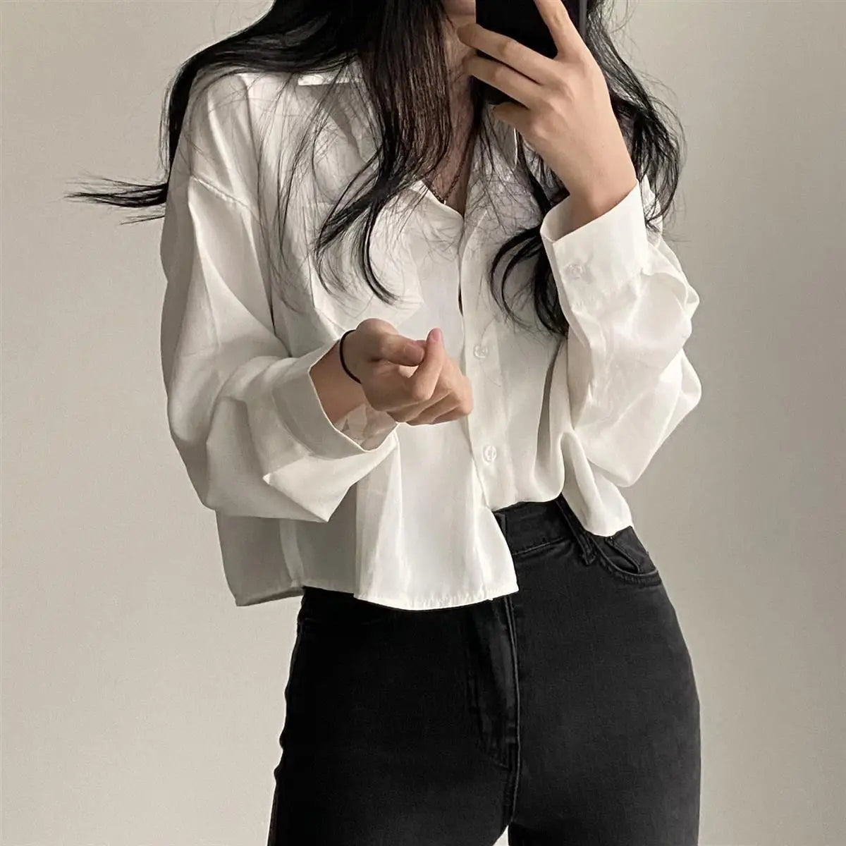 Elegant Casual White Long Sleeve Blouse ATHLEXES