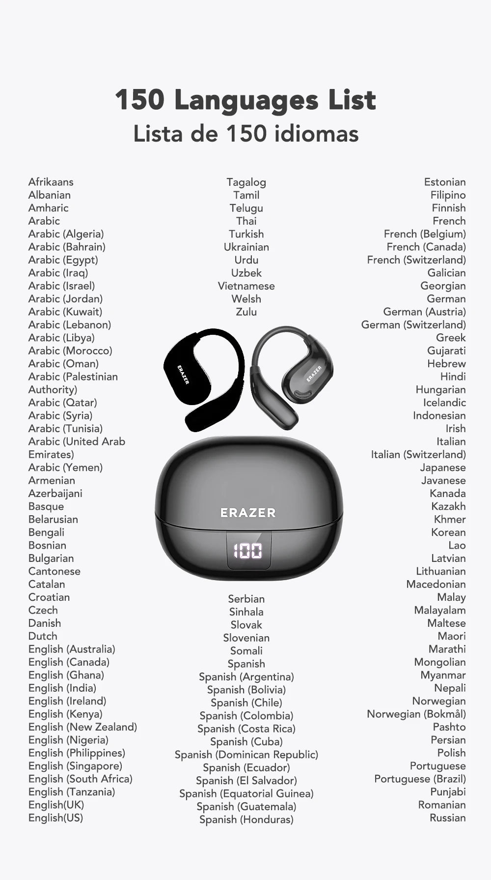 ERAZER XT66PRO Smart Bluetooth Earbuds with Translator ATHLEXES
