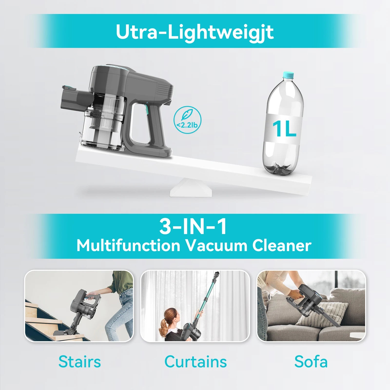 YISORA Ultra Lightweight Cordless Vacuum Cleaner ATHLEXES