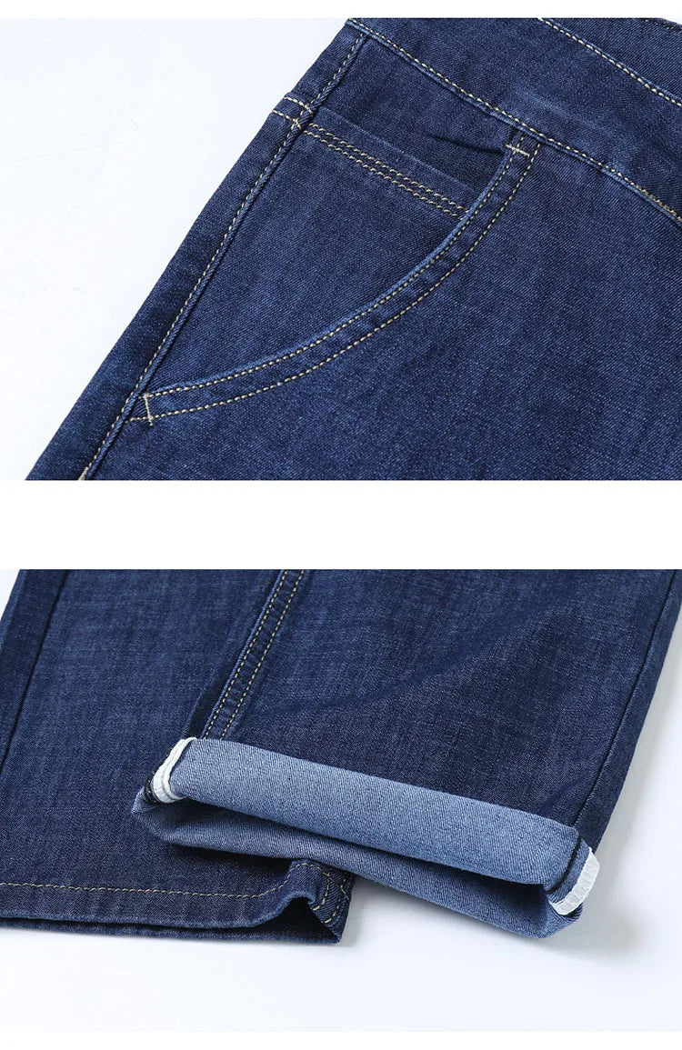 Light Blue Casual Denim Straight Fit Trousers ATHLEXES
