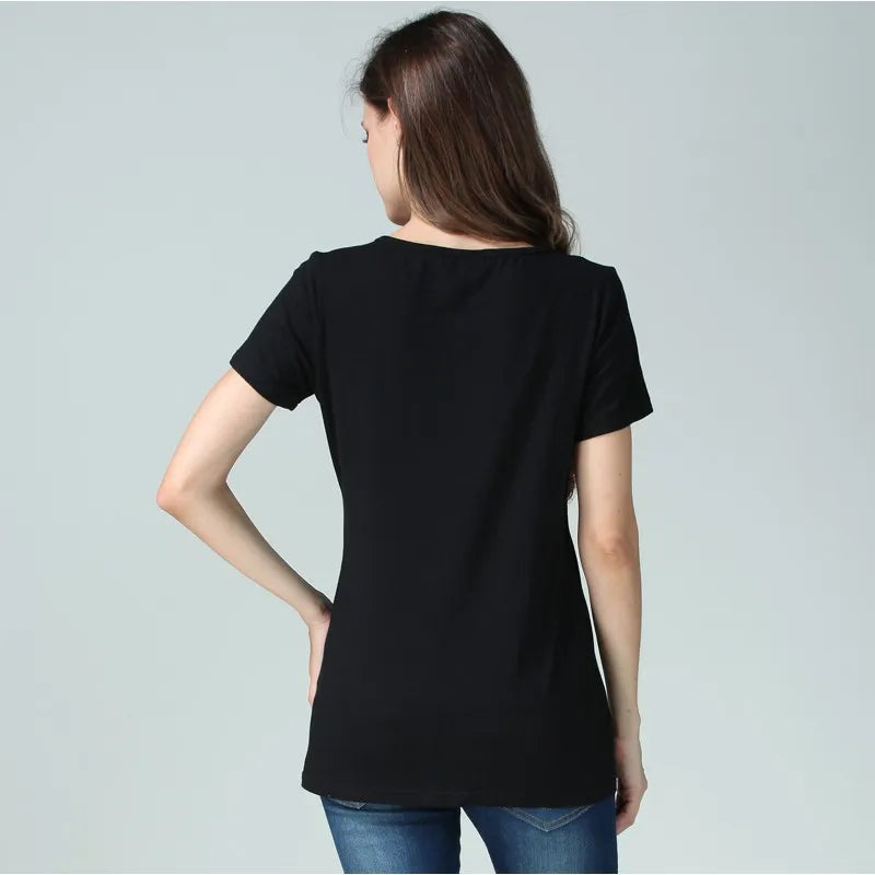 NurtureNest Stylish Nursing T-Shirt for Moms ATHLEXES