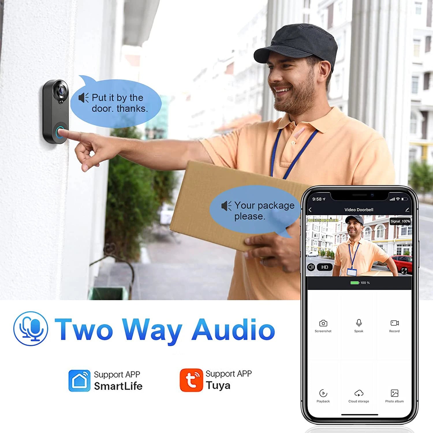 SmartGuard 1080P WiFi Video Doorbell Camera ATHLEXES