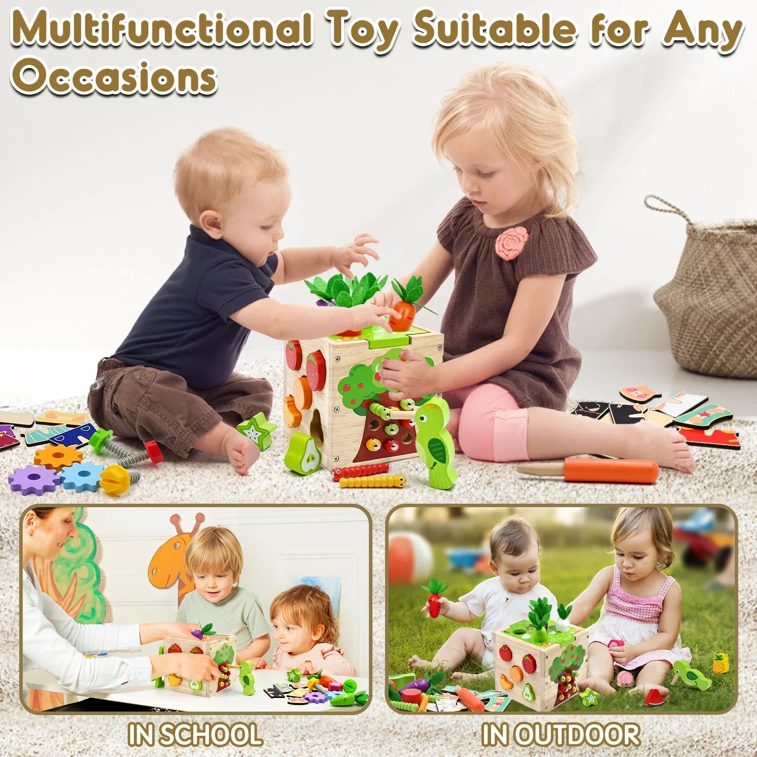 Creative Minds Wooden Activity Cube ATHLEXES
