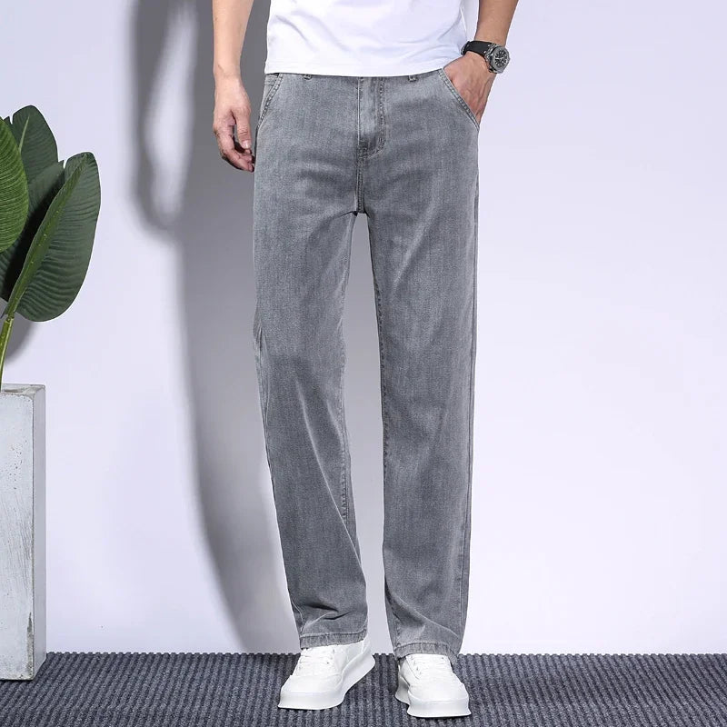 BreezeFit Menâ??s Lightweight Denim Straight Pants ATHLEXES
