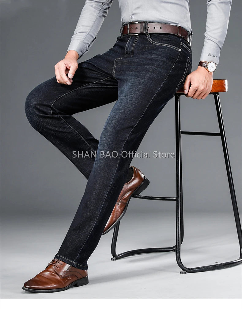 Shan Bao Classic Straight Stretch Denim Jeans ATHLEXES