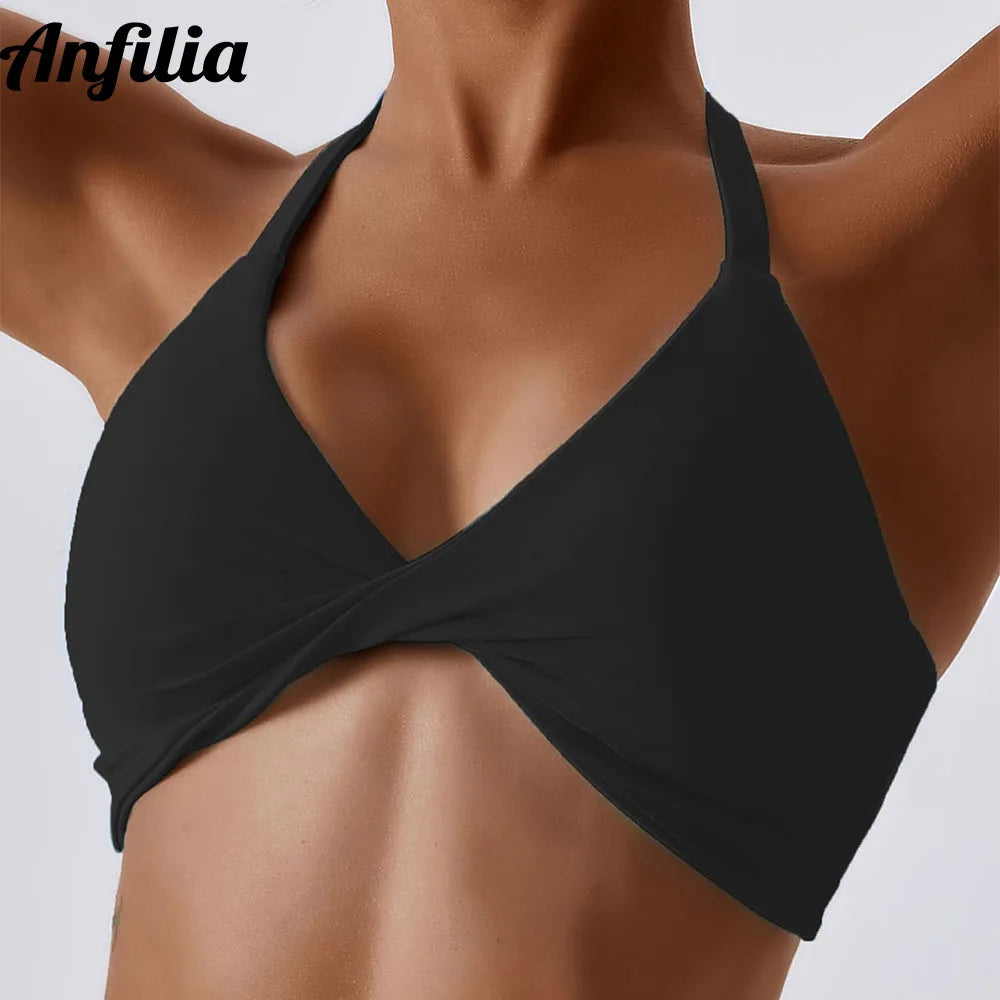 Anfilia High Elastic Halter Sports Bra ATHLEXES