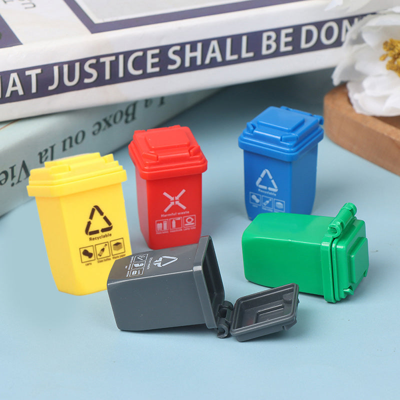 Miniature Trash Can Set for Dollhouse Decor ATHLEXES
