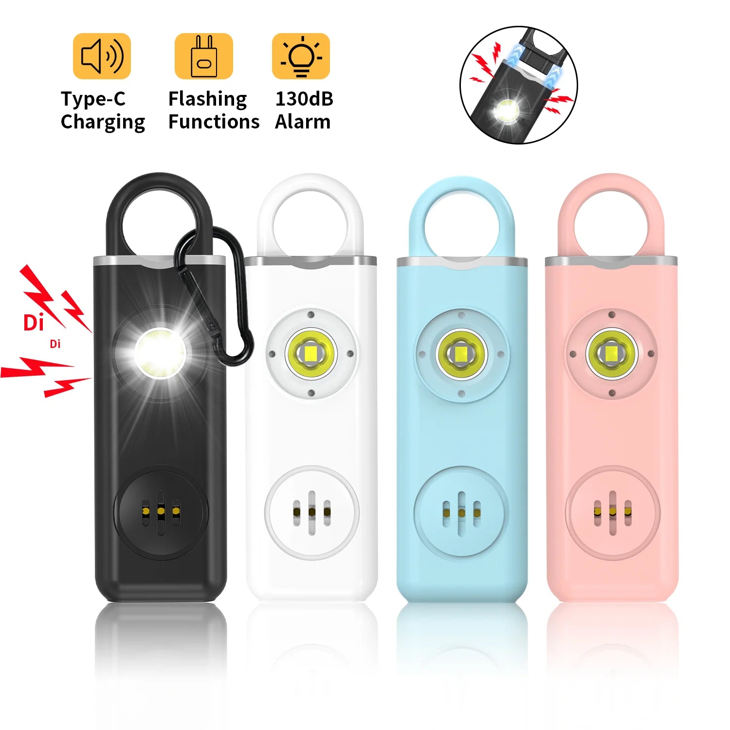 Ultimate 130dB Personal Self Defense Alarm Keychain for Women ATHLEXES