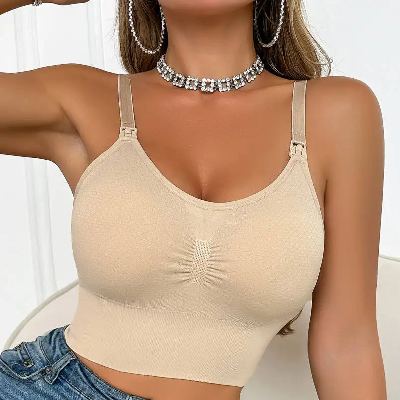 Nude Comfort Wireless Nursing Bra with Detachable Pads ATHLEXES