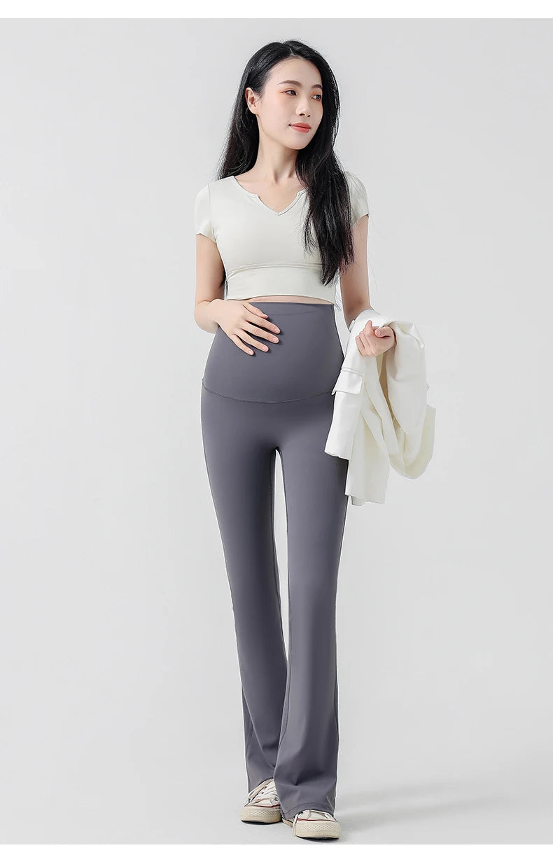 Chic Maternity Sharkskin Flare Yoga Leggings ATHLEXES