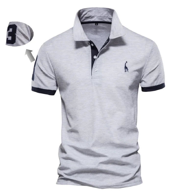 AIOPESON Men's Cotton Slim Fit Polo Shirts Summer Style ATHLEXES