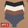4PC Women Seamless Briefs Sexy V-Waist Underwear Set ATHLEXES