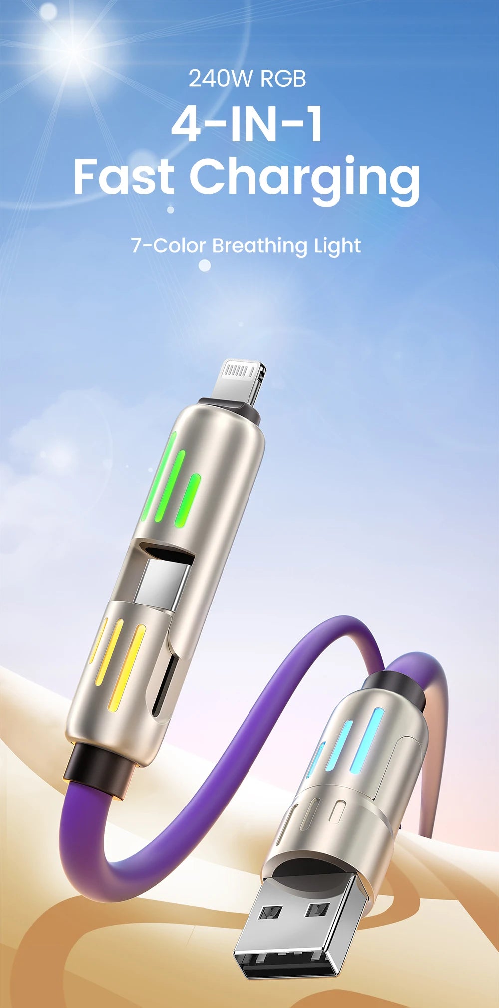 UltraCharge 240W 4 in 1 Fast Charging Cable ATHLEXES