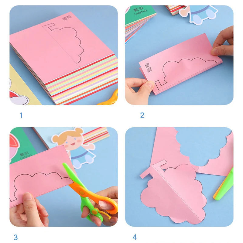 Colorful Cartoon Paper-Cut Craft Book for Kids ATHLEXES