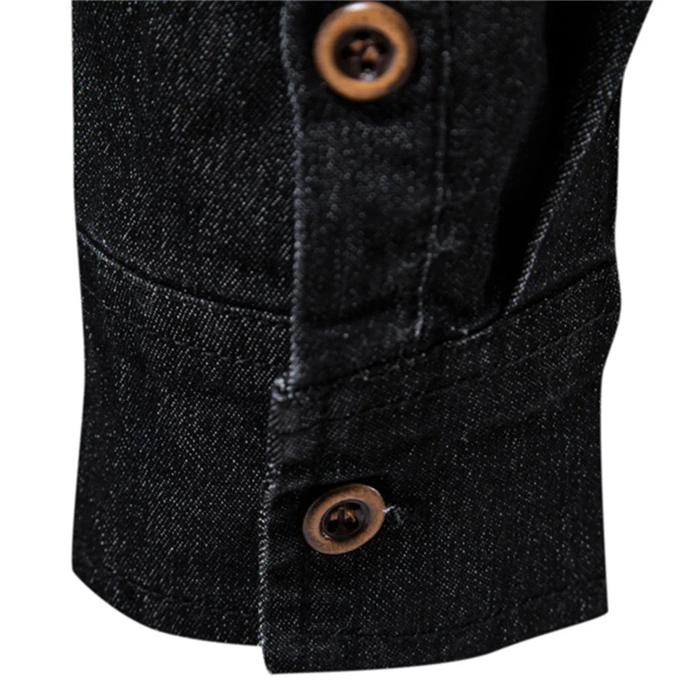 AIOPESON Men's Casual Cotton Denim Shirt ATHLEXES
