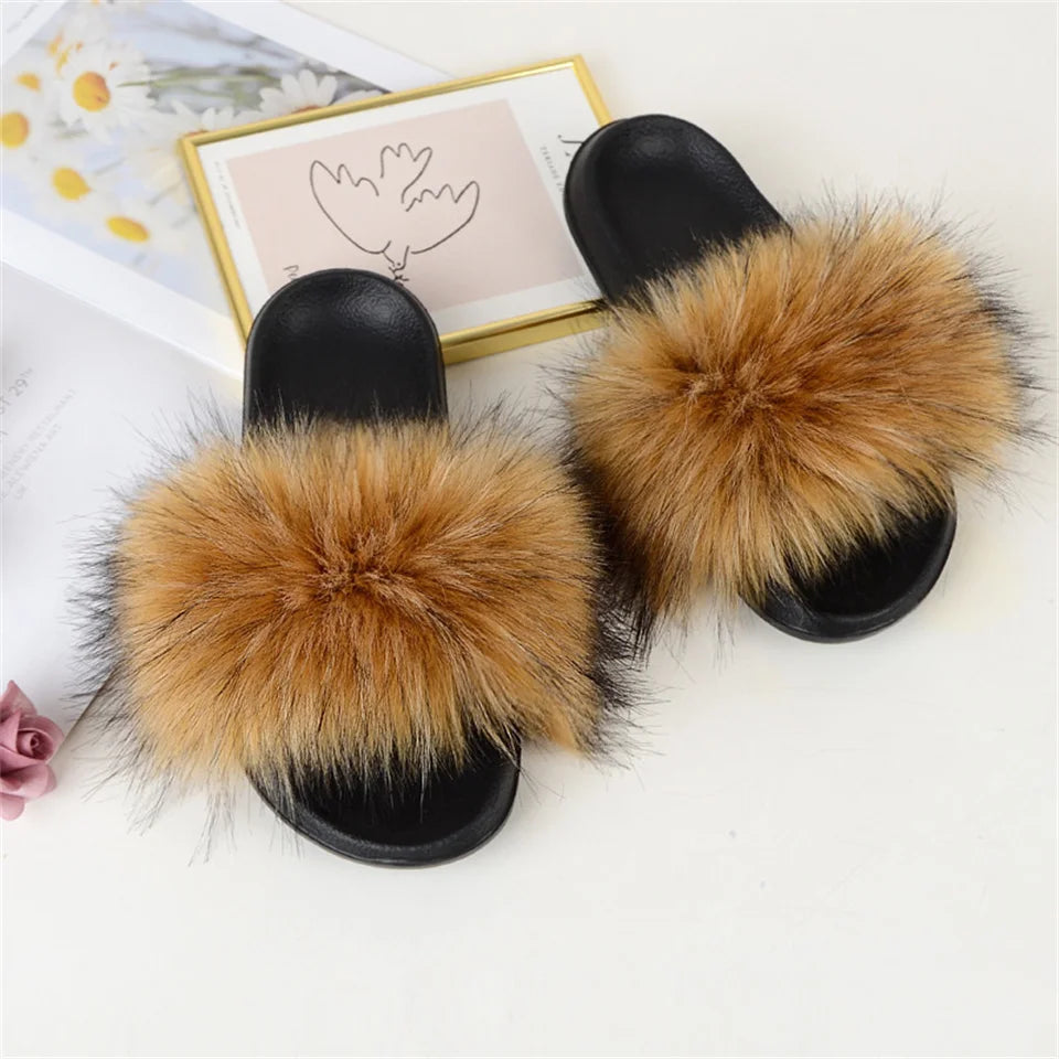 Luxury Faux Fur Slides for Women - Summer Comfort ATHLEXES