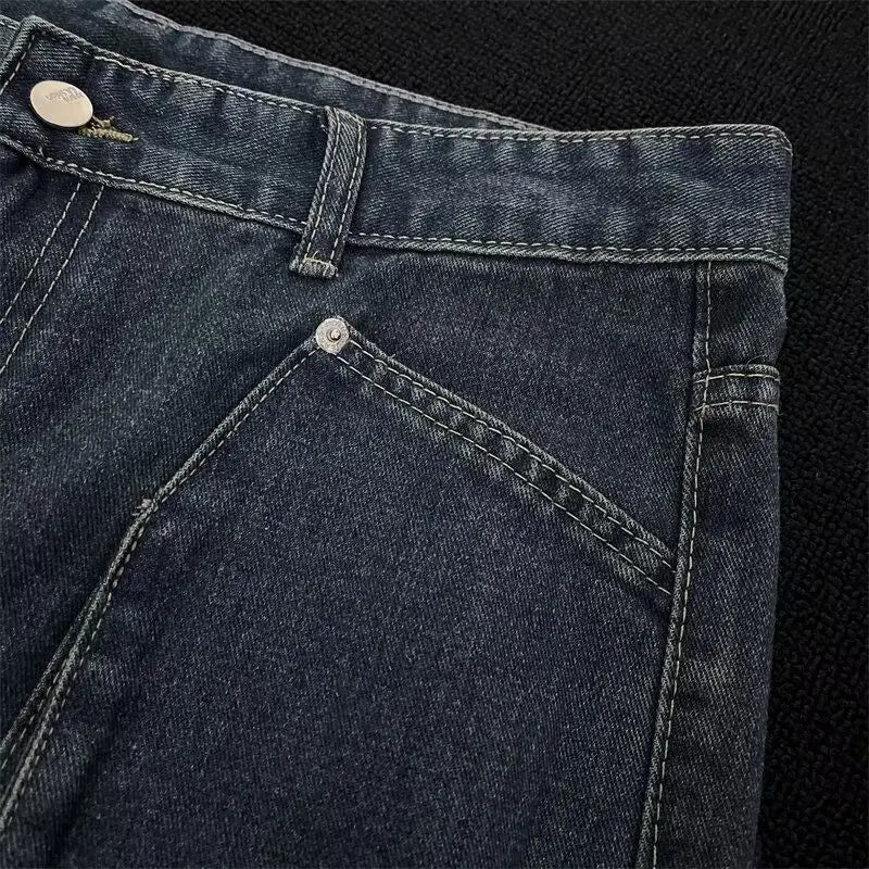 Trendy Y2K Personalized Straight Leg Casual Jeans ATHLEXES
