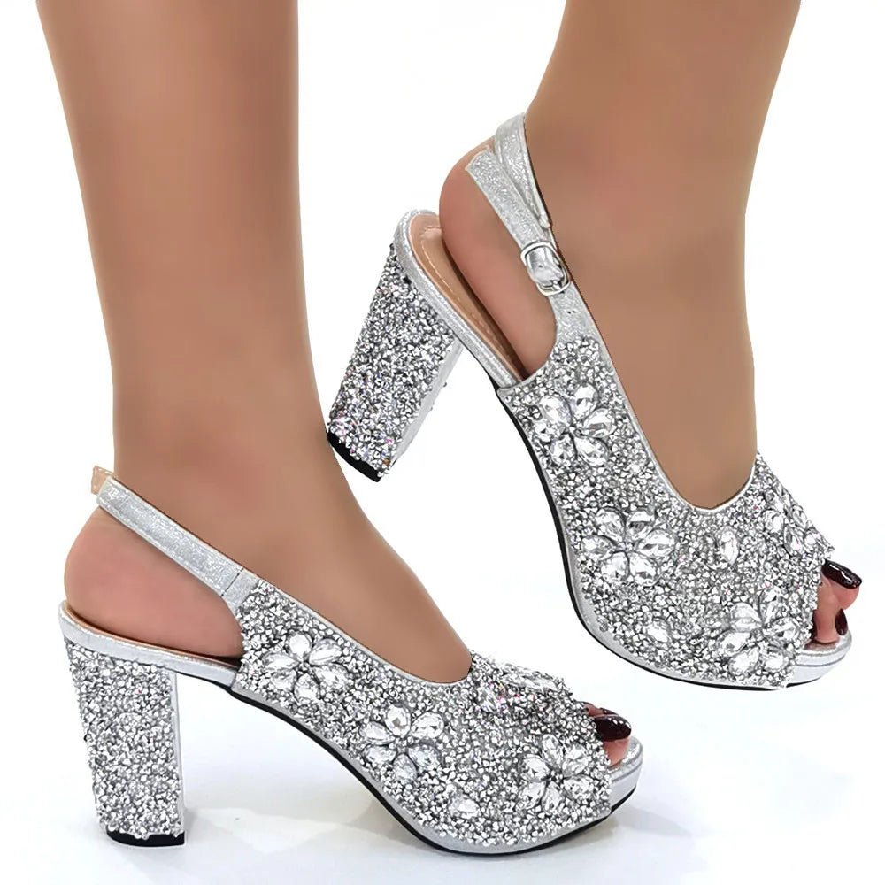 Venus Chan Green Crystal High Heel Wedding Sandals ATHLEXES