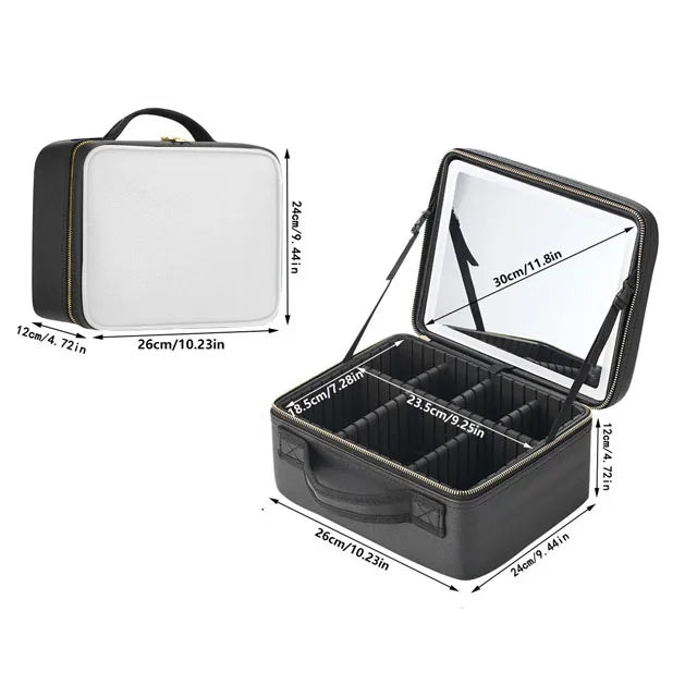 LuxeGlow LED Makeup Organizer with Mirror ATHLEXES