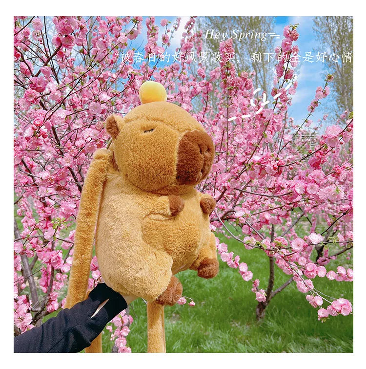 Kawaii Capybara Plush Backpack for Kids ATHLEXES