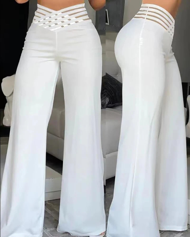 Chic Women's High Waist Flared Trousers ATHLEXES