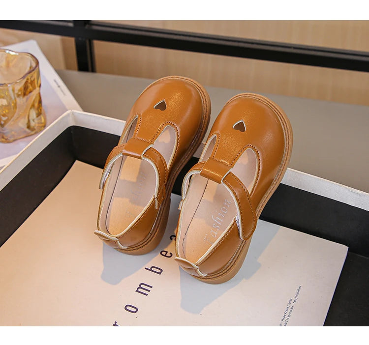 Charming Heart Princess Leather Flats for Kids ATHLEXES