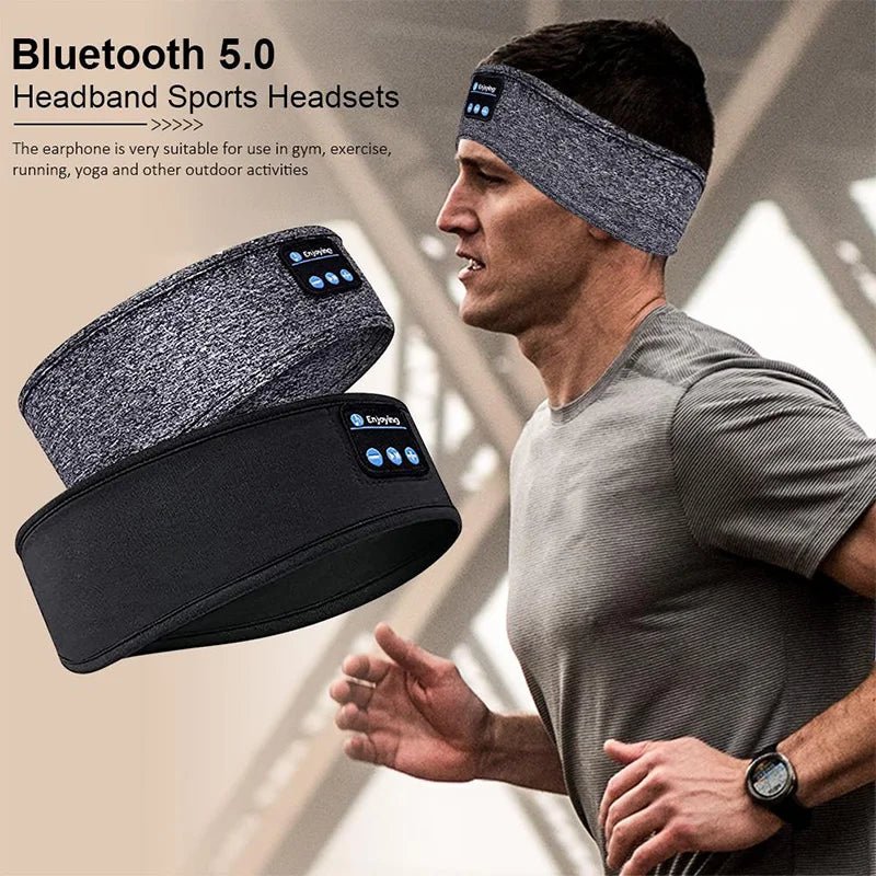 Bluetooth Wireless Headphones Sleep Eye Mask Headset Soft Elastic Comfortable Sports Headband Bluetooth Music Earphone ATHLEXES