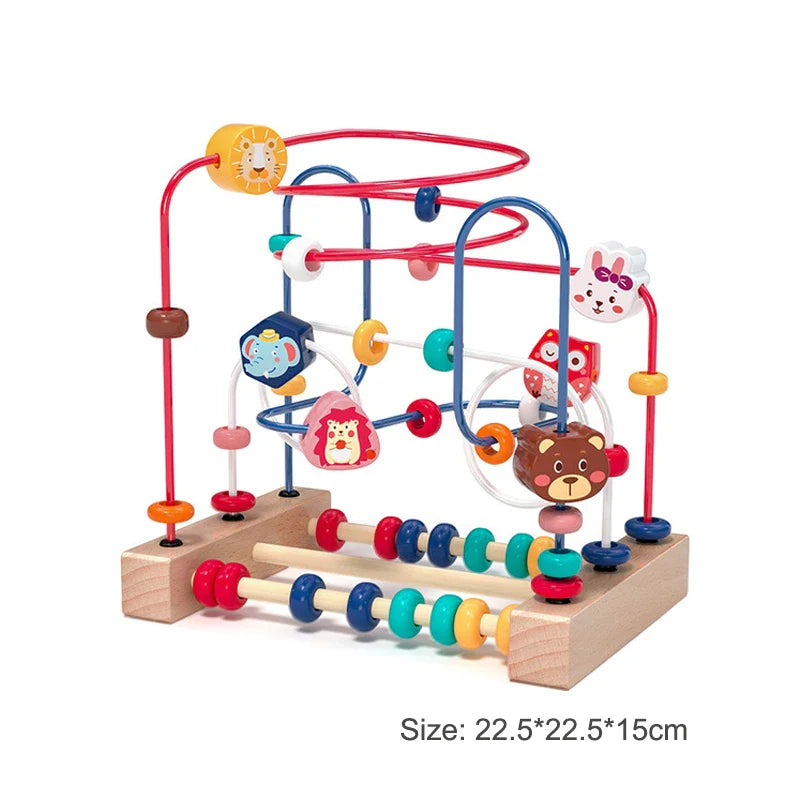 Montessori Wooden Roller Coaster Bead Maze for Toddlers ATHLEXES