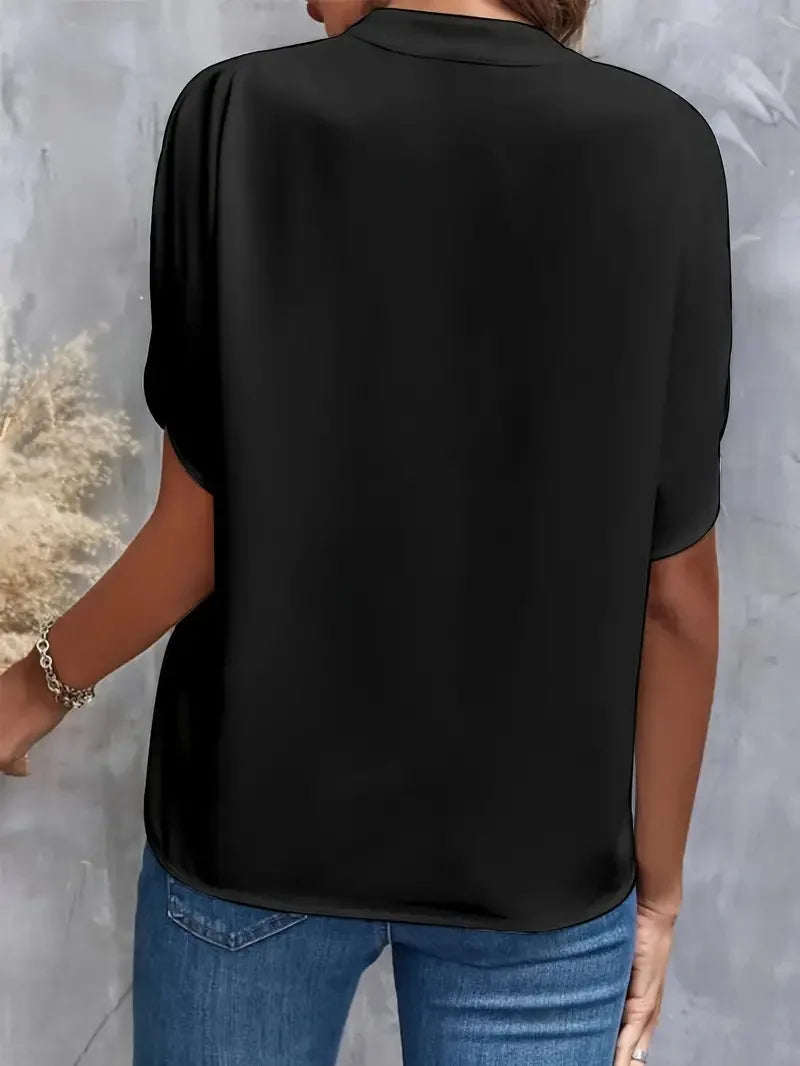 Chic V Neck Chiffon Blouse for Women ATHLEXES