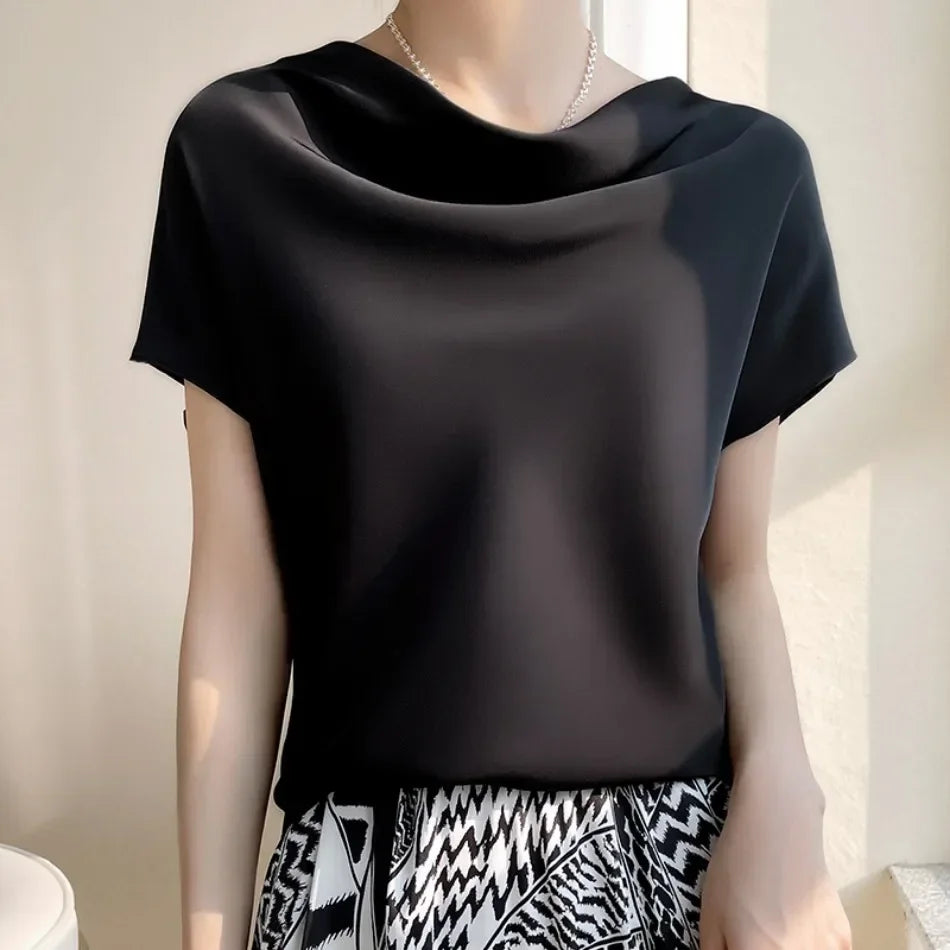 Chic Satin Silk Summer Blouse for Women ATHLEXES