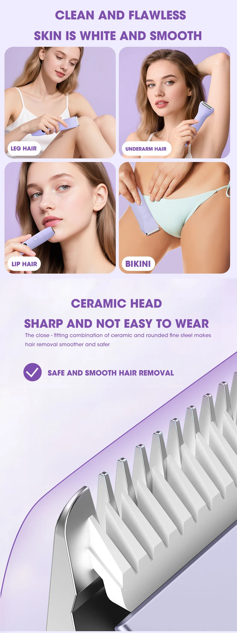 RESUXI 3 in 1 Women's Electric Hair Trimmer ATHLEXES