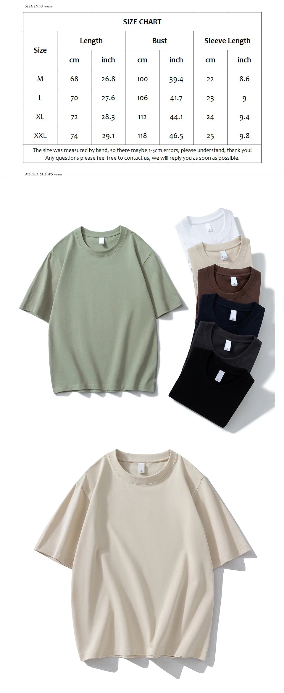 WAVLATII Premium 100% Cotton Casual Oversize Tees for All ATHLEXES