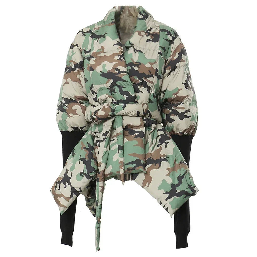 Chic Lace Up Cotton Tunic Coat for Women ATHLEXES