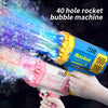 Kids' 40-Hole Rocket Bubble Gun with LED Light ATHLEXES
